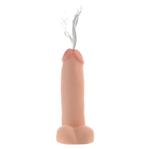 Телесный фаллоимитатор с имитацией эякуляции 8 Inch Squirting Dildo with Syringe - 20,3 см.