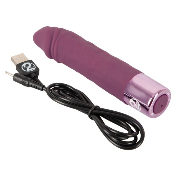 Фиолетовый вибратор-реалистик Realistic Vibe - 14,3 см.