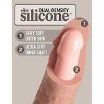 Телесный вибратор-реалистик на присоске 6 Vibrating Silicone Dual Density Cock - 17,8 см.