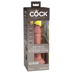 Телесный вибратор-реалистик на присоске 6 Vibrating Silicone Dual Density Cock - 17,8 см.