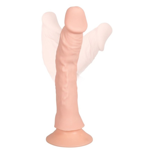 Телесный вибратор на присоске с пультом ДУ Bendable RC Vibrator - 21,5 см.