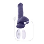 Фиолетовый вибратор на присоске с поступательными движениями Pleasure Rider - 22,2 см.