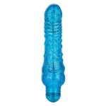 Синий вибратор-реалистик Sparkle Glitter Jack - 18,25 см.