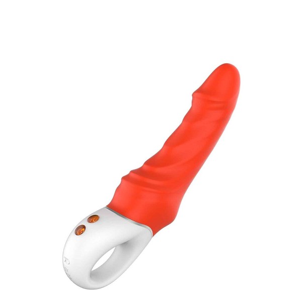 Оранжевый вибромассажер Real Pleasure - 23,1 см.