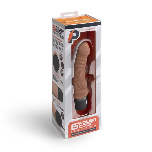 Кофейный вибратор-реалистик 6 Realistic Vibrator - 17 см.