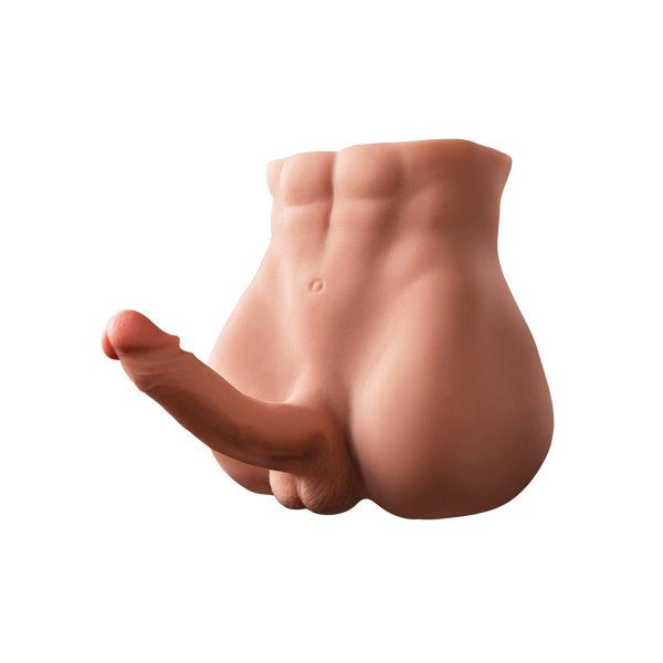 Телесный мужской торс с вибрацией и возвратно-поступательными движениями Bartlett