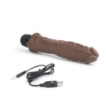 Коричневый вибратор-реалистик 8 Girthy Realistic Vibrator - 24,5 см.