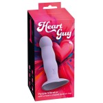 Сиреневый вибростимулятор на присоске Heart Guy - 19,5 см. Сиреневый вибростимулятор на присоске Heart Guy - 19,5 см.