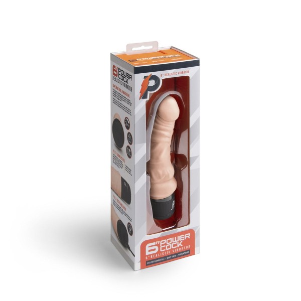 Телесный вибратор-реалистик 6 Realistic Vibrator - 17 см.