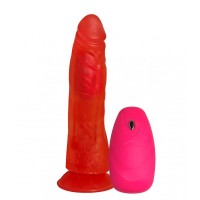 Розовый вибромассажер с проводным пультом №3 - 17 см. Розовый вибромассажер с проводным пультом №3 - 17 см.