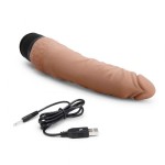 Кофейный вибратор-реалистик 7 Realistic Vibrator - 20 см.