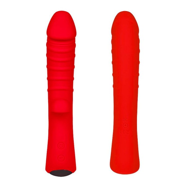 Красный вибромассажер 5 Silicone Wild Passion - 19,1 см.