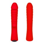 Красный вибромассажер 5 Silicone Wild Passion - 19,1 см.