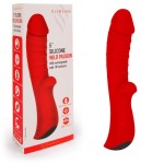 Красный вибромассажер 5 Silicone Wild Passion - 19,1 см.