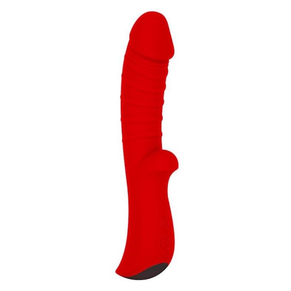 Красный вибромассажер 5 Silicone Wild Passion - 19,1 см.