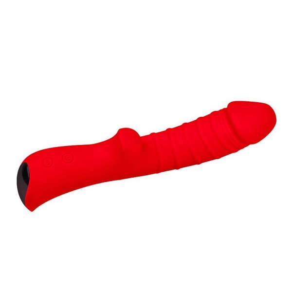 Красный вибромассажер 5 Silicone Wild Passion - 19,1 см.