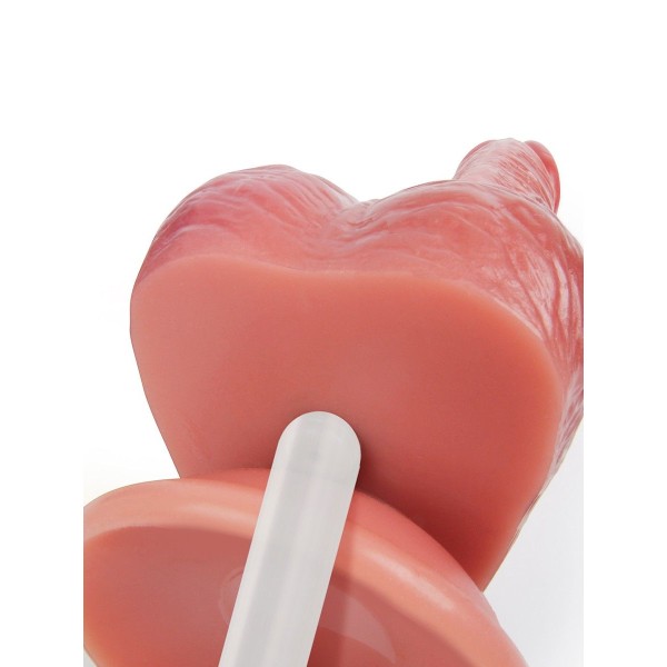 Телесный вибратор-реалистик с имитацией семяизвержения - 26 см.