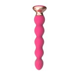 Розовый вибратор-ёлочка Mini Vibrator с пультом ДУ - 19 см.