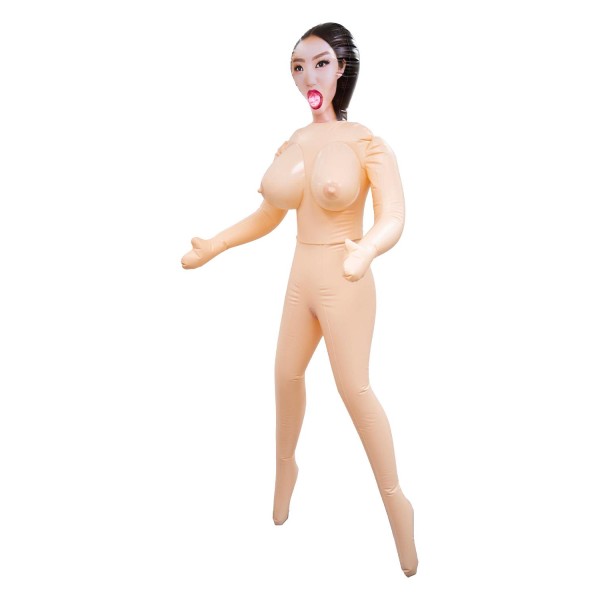 Телесная надувная секс-кукла с пышным бюстом