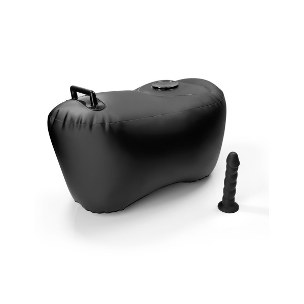 Черное надувное кресло с платформой для фиксации дилдо Body Dock Inflatable Love Seat