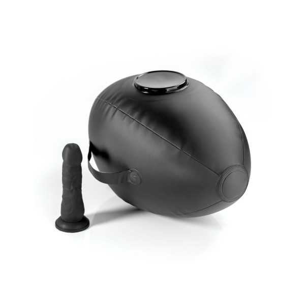 Черный надувной мяч с платформой для фиксации дилдо Body Dock Inflatable Love Ball