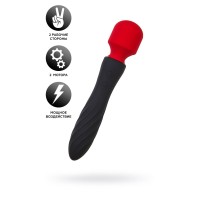 Черно-красный двусторонний вибромассажер Black Red - 21 см. Черно-красный двусторонний вибромассажер Black Red - 21 см.