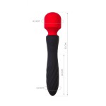 Черно-красный двусторонний вибромассажер Black Red - 21 см.