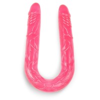 Розовый двухсторонний гелевый фаллоимитатор - 49 см.