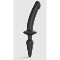 Черный двусторонний фаллоимитатор Strap-On-Me Dildo Plug-In Switch size S Черный двусторонний фаллоимитатор Strap-On-Me Dildo Plug-In Switch size S