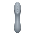 Серый вибратор с вакуумной стимуляцией Curvy Trinity 3