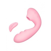 Розовый вибратор Tara с вакуумной стимуляцией и пультом ДУ Розовый вибратор Tara с вакуумной стимуляцией и пультом ДУ