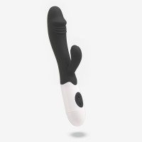 Черный вибратор-кролик WOW - 19,5 см. Черный вибратор-кролик WOW - 19,5 см.