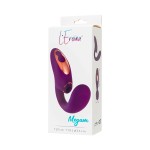 Фиолетовый вибромассажер с клиторальной стимуляцией Megam
