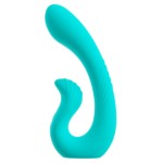 Бирюзовый вибратор NAIRA Dual Heads Vibrator - 17,5 см.