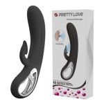 Черный вибратор-кролик Romance Massage - 24 см. Черный вибратор-кролик Romance Massage - 24 см.