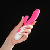 Розовый вибромассажер-кролик WOW с 30 режимами вибрации - 19 см. Розовый вибромассажер-кролик WOW с 30 режимами вибрации - 19 см.