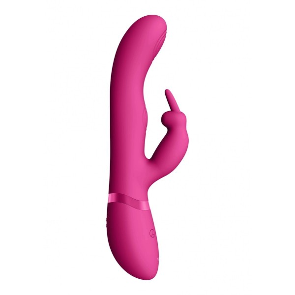 Розовый вибромассажер May Pulse-Wave C-spot G-Spot Rabbit - 22 см.