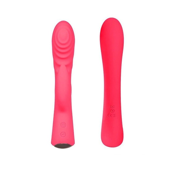 Красный перезаряжаемый вибратор-кролик - 19,1 см.