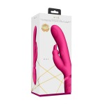 Розовый вибромассажер May Pulse-Wave C-spot G-Spot Rabbit - 22 см.