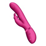 Розовый вибромассажер May Pulse-Wave C-spot G-Spot Rabbit - 22 см.