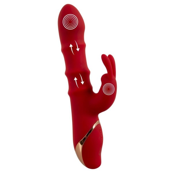 Красный вибратор-кролик с 3 подвижными кольцами Rabbit Vibrator with 3 Moving Rings - 23,7 см. Красный вибратор-кролик с 3 подвижными кольцами Rabbit Vibrator with 3 Moving Rings - 23,7 см.