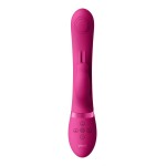 Розовый вибромассажер May Pulse-Wave C-spot G-Spot Rabbit - 22 см.
