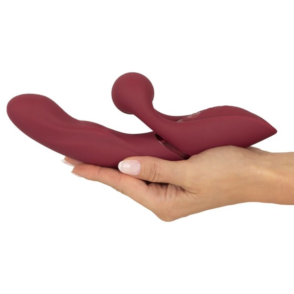 Малиновый вибратор-кролик с функцией постукивания 2 Function Rabbit Vibrator - 22,3 см. Малиновый вибратор-кролик с функцией постукивания 2 Function Rabbit Vibrator - 22,3 см.