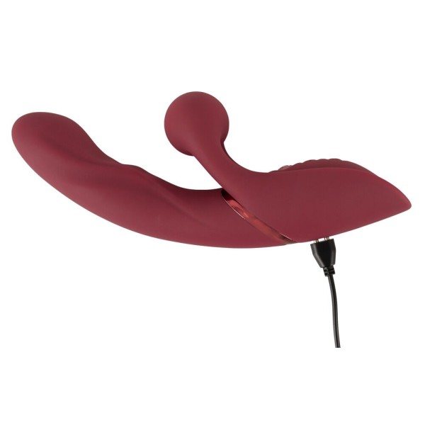 Малиновый вибратор-кролик с функцией постукивания 2 Function Rabbit Vibrator - 22,3 см. Малиновый вибратор-кролик с функцией постукивания 2 Function Rabbit Vibrator - 22,3 см.