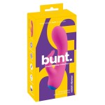 Розовый мини-вибратор со стимулятором клитора - 14,5 см.