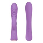 Фиолетовый вибромассажер-кролик 5 Silicone Ripple Passion - 19,1 см.