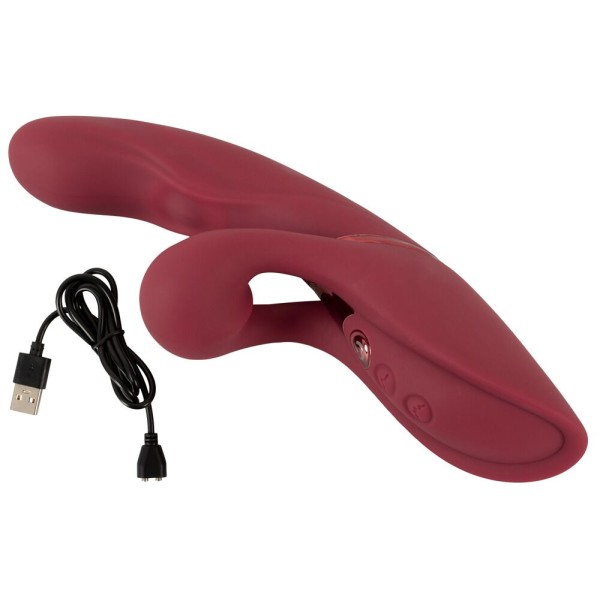 Малиновый вибратор-кролик с функцией постукивания 2 Function Rabbit Vibrator - 22,3 см. Малиновый вибратор-кролик с функцией постукивания 2 Function Rabbit Vibrator - 22,3 см.