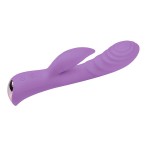 Фиолетовый вибромассажер-кролик 5 Silicone Ripple Passion - 19,1 см.