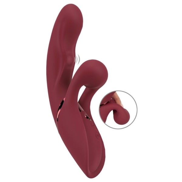 Малиновый вибратор-кролик с функцией постукивания 2 Function Rabbit Vibrator - 22,3 см. Малиновый вибратор-кролик с функцией постукивания 2 Function Rabbit Vibrator - 22,3 см.