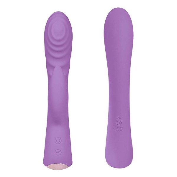 Фиолетовый вибромассажер-кролик 5 Silicone Ripple Passion - 19,1 см.